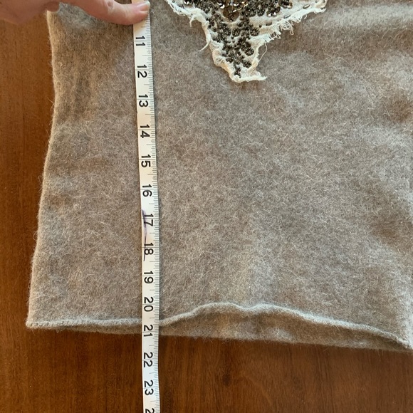 Free People Taupe Grey Sweater Tank Raw Edge XS - Picture 3 of 3